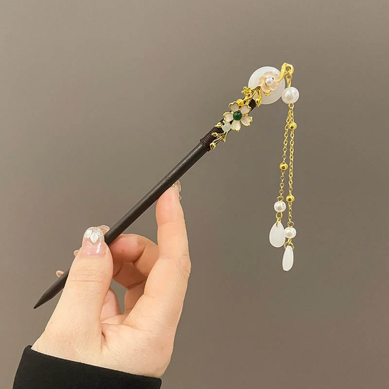 古风发簪汉服发饰木簪子女头饰步摇盘发旗袍流苏发钗玉簪珍珠檀木