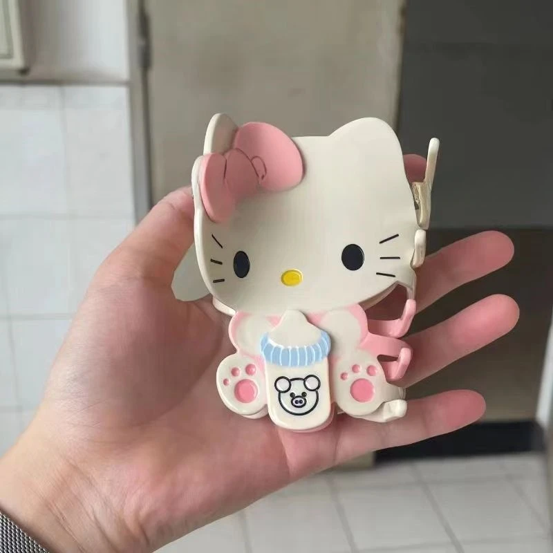 HelloKitty系列原创小众醋酸抓夹2024新款kt猫大号鲨鱼夹头饰发夹