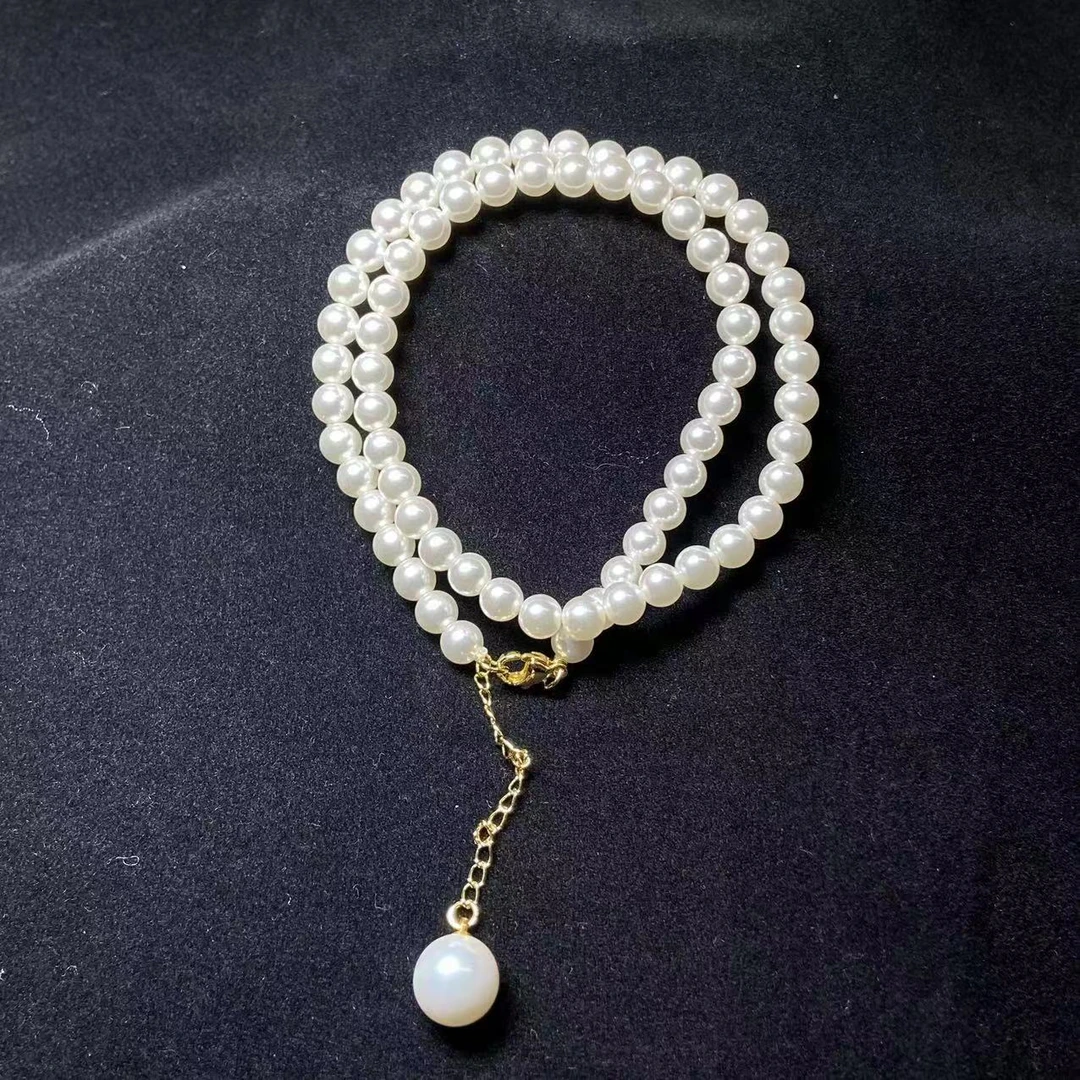 极强光深海澳白珠小灯泡项链 约6mm