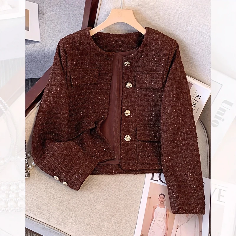 安可拉红小香风外套女秋2025新款法式气质名媛高级感流苏编织上衣