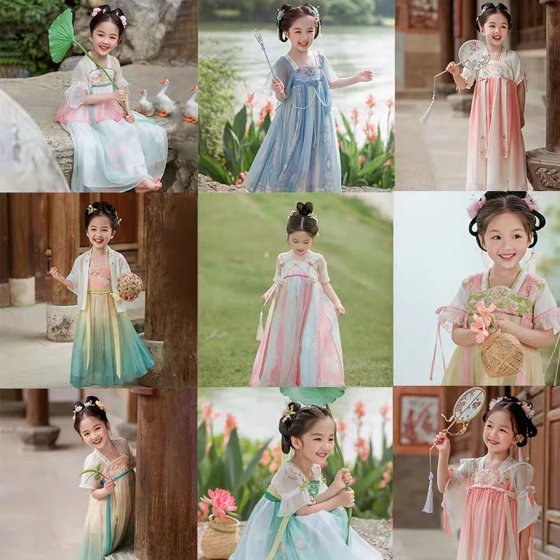 汉服女童夏季2025新款超仙连衣裙