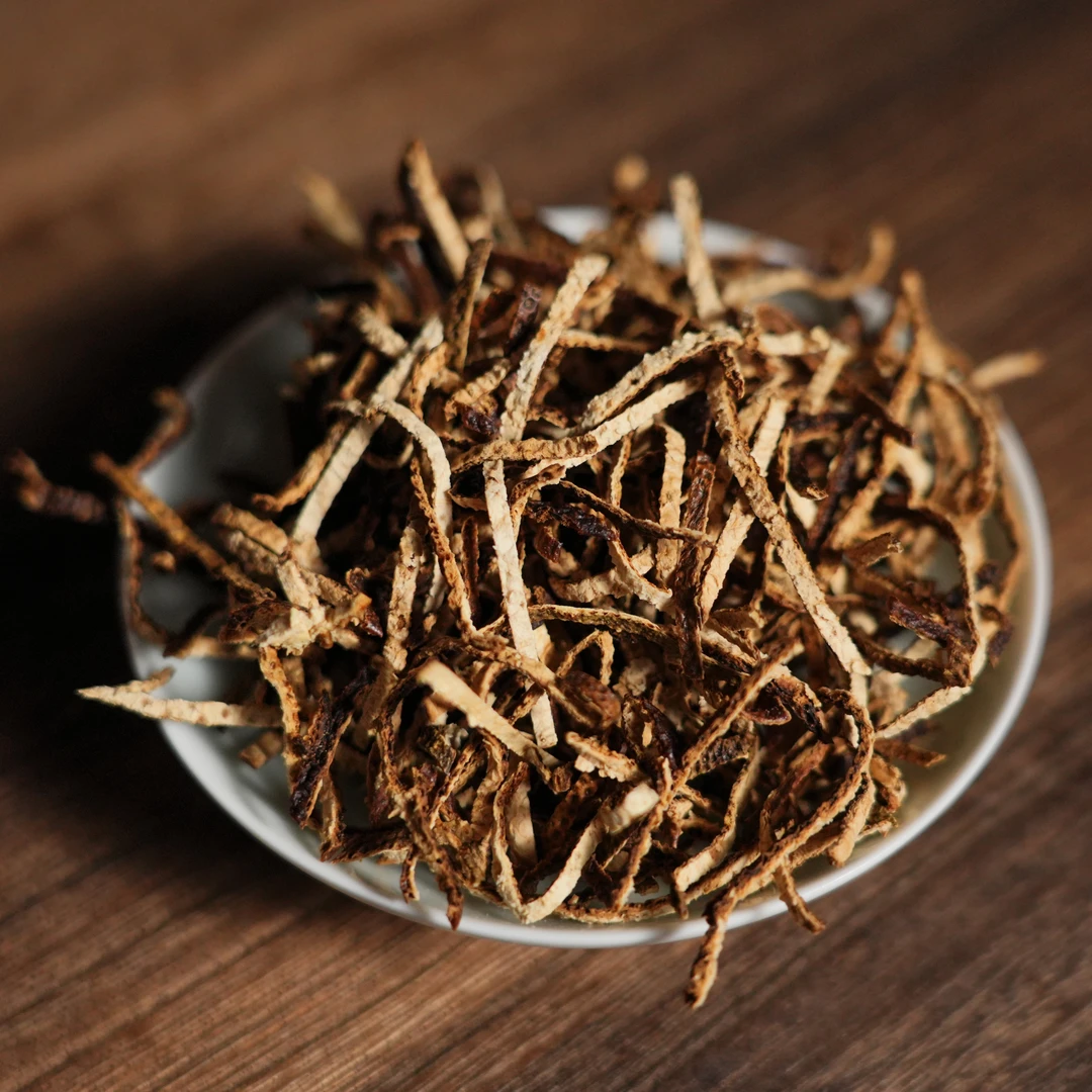 【七年陈圈枝天马陈皮丝】2018年新会天马产区圈枝大红皮新会陈皮丝