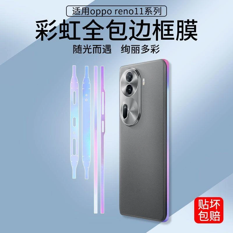适用OPPOreno11边框膜侧边膜reno 11pro防尘手机保护贴膜侧面全包