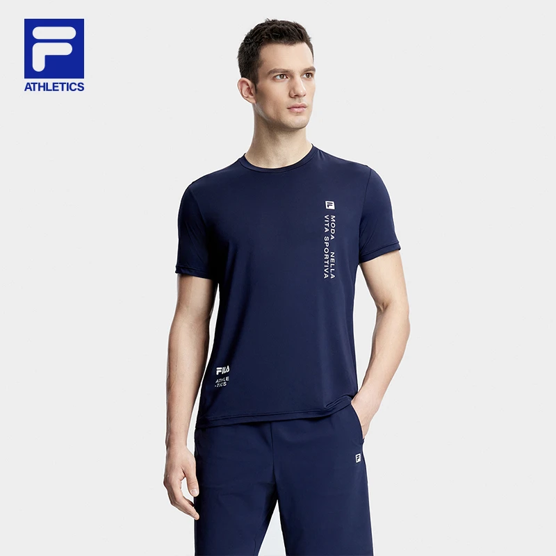 【FILA】斐乐男士夏季运动休闲透气户外男圆领上衣A11M331105F