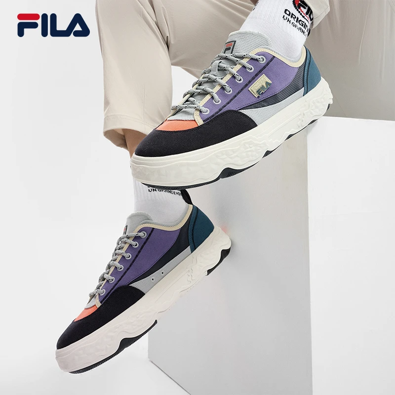 Fila/斐乐男【ROCK岩石鞋】夏季透气厚底运动低帮帆布鞋F12M421301F