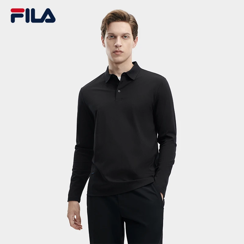 Fila 斐乐男士【高端商务BLUE系列】秋季针织长袖POLO衫F11M342212F