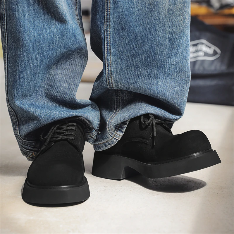 德比鞋男潮2024新款大头皮鞋男士复古厚底英伦商务休闲鞋