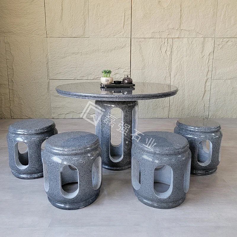 石桌石凳花岗岩大理石石凳庭院花园休闲户外室外别墅精品加厚茶几