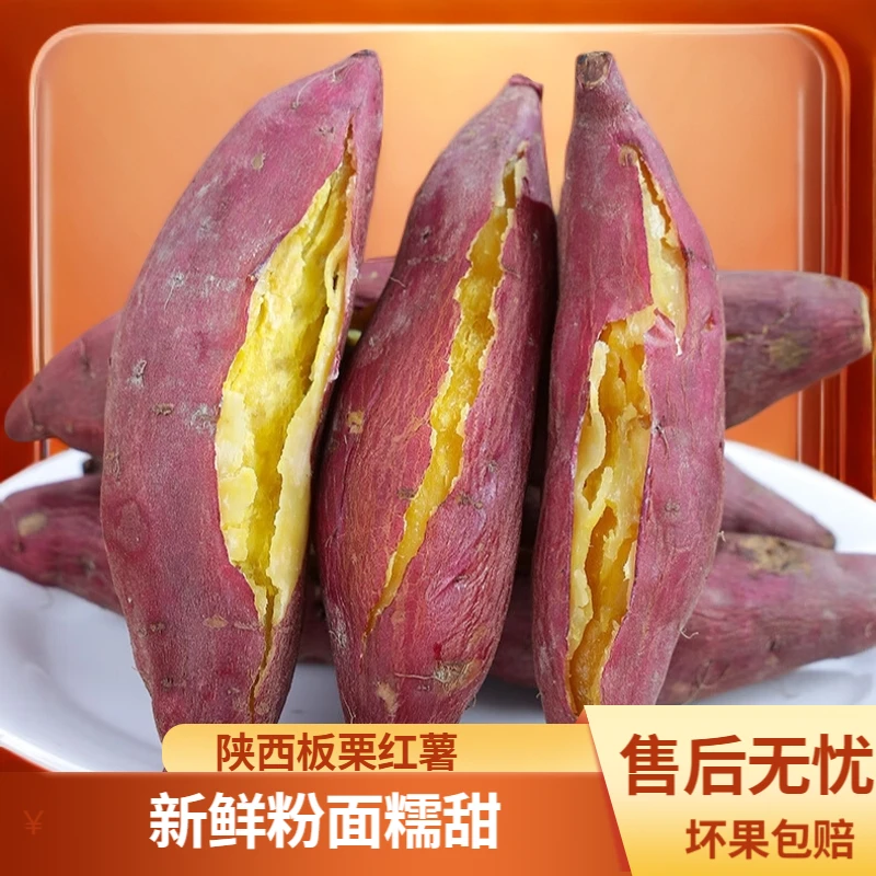 陕西正宗板栗红薯现挖新鲜红薯地番薯蜜薯干面粉糯甜5/9斤包邮
