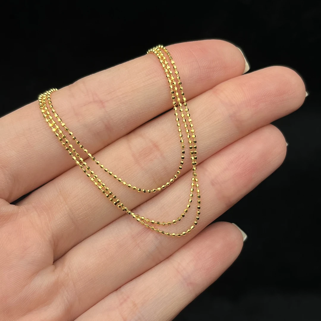 华林鹿姐 Y15 18K金珠珠链 3g 50cm  *9536*
