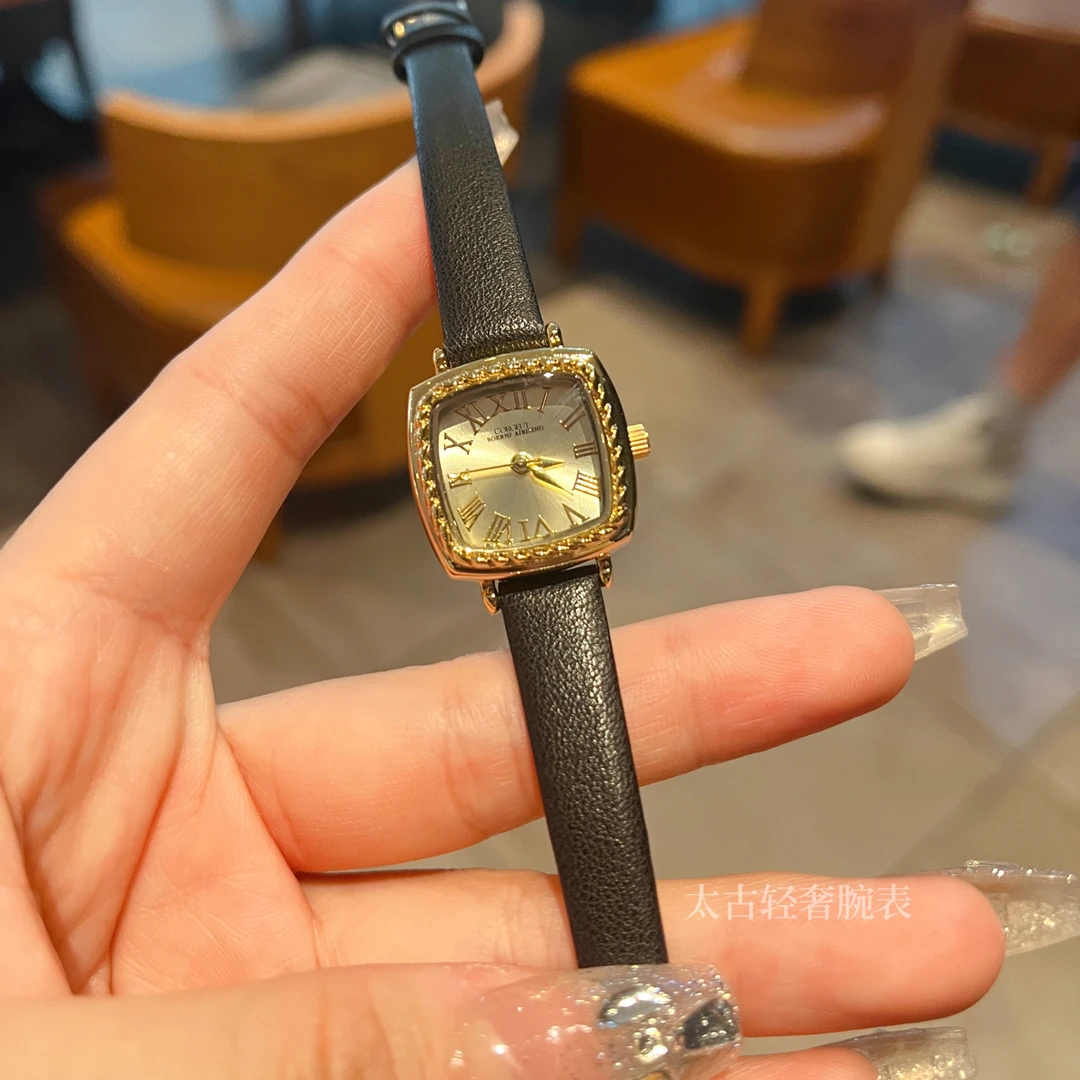 简约中古气质方形女款复古小方块正品名牌女式表女士轻奢小众女表