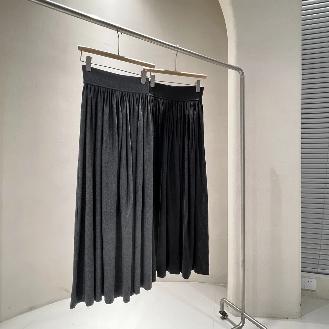 慵懒风宽松休闲松紧腰裙女时尚洋气百搭显瘦半身裙313-66612