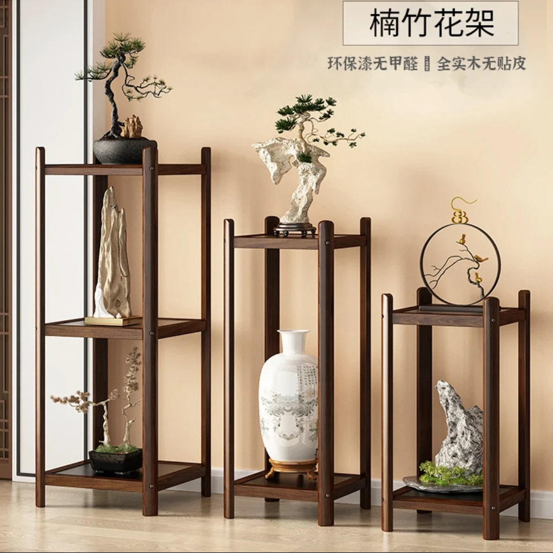简易禅意玄关落地无甲醛花架实用居家好物新奇家用好物新中式架子