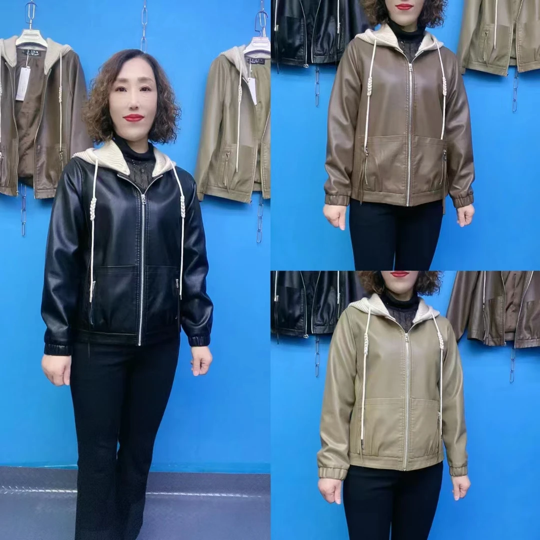 芳婷丽轩8868款帽板皮衣外套