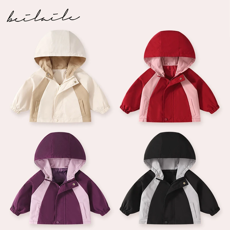 【三防带帽冲锋衣】婴儿衣服男童圆领卫衣秋冬小童保暖上衣G19儿童