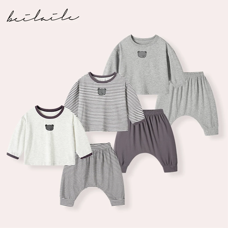 【优可丝 小乐妈咪】女婴儿童连体衣服新生儿睡衣套装男宝宝春秋装