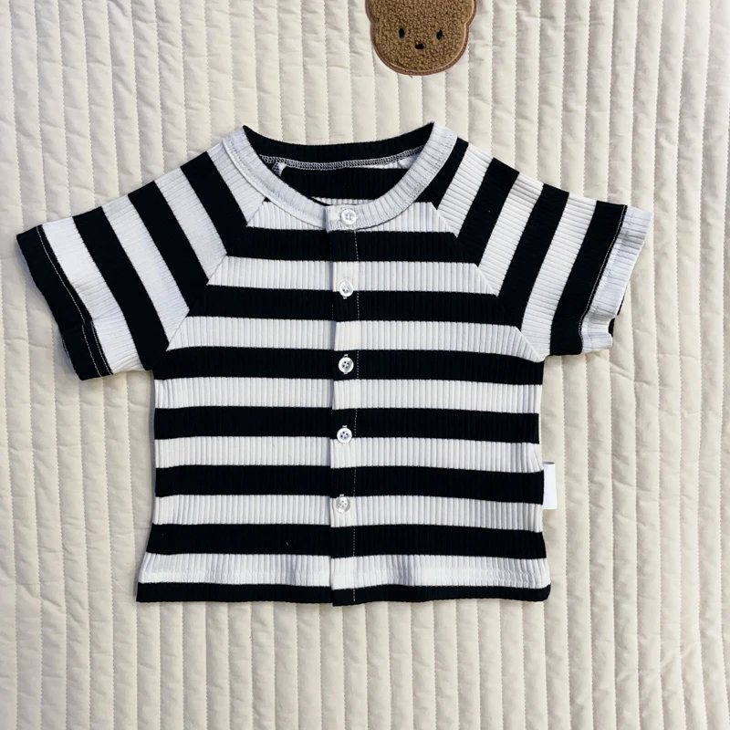 【条纹短袖T 小乐妈咪】婴儿装男女童背心T恤夏装宝宝打底衫