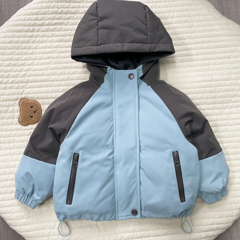 【拼色三防羽绒服 小乐妈咪】婴儿童羽绒服男女宝宝羽绒连帽外套L6