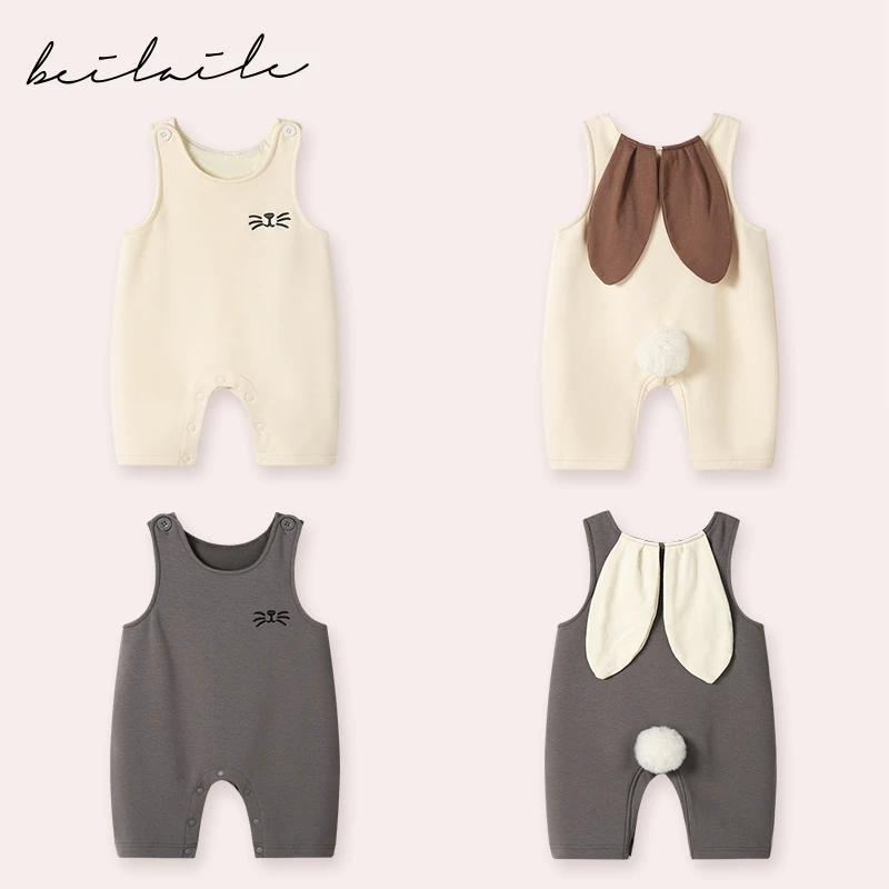 【兔耳朵背带裤 小乐妈咪】婴儿童背带裤男童宝宝小童女童连体衣服