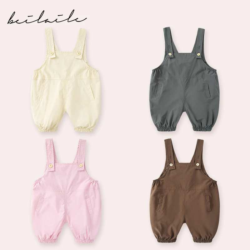 婴儿童衣服家居服男宝宝春装春季薄款背带哈衣裤子春款B14