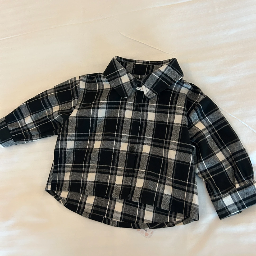 【百搭亲子 经典格子衫外套 】婴儿装女童上衣外套宝宝打底衫G26