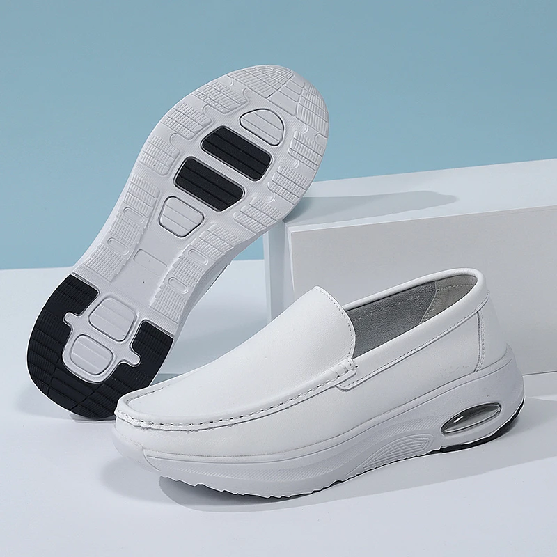 男士气垫医护鞋软底透气不累脚2024新款爆款镂空白色鞋防滑工作鞋