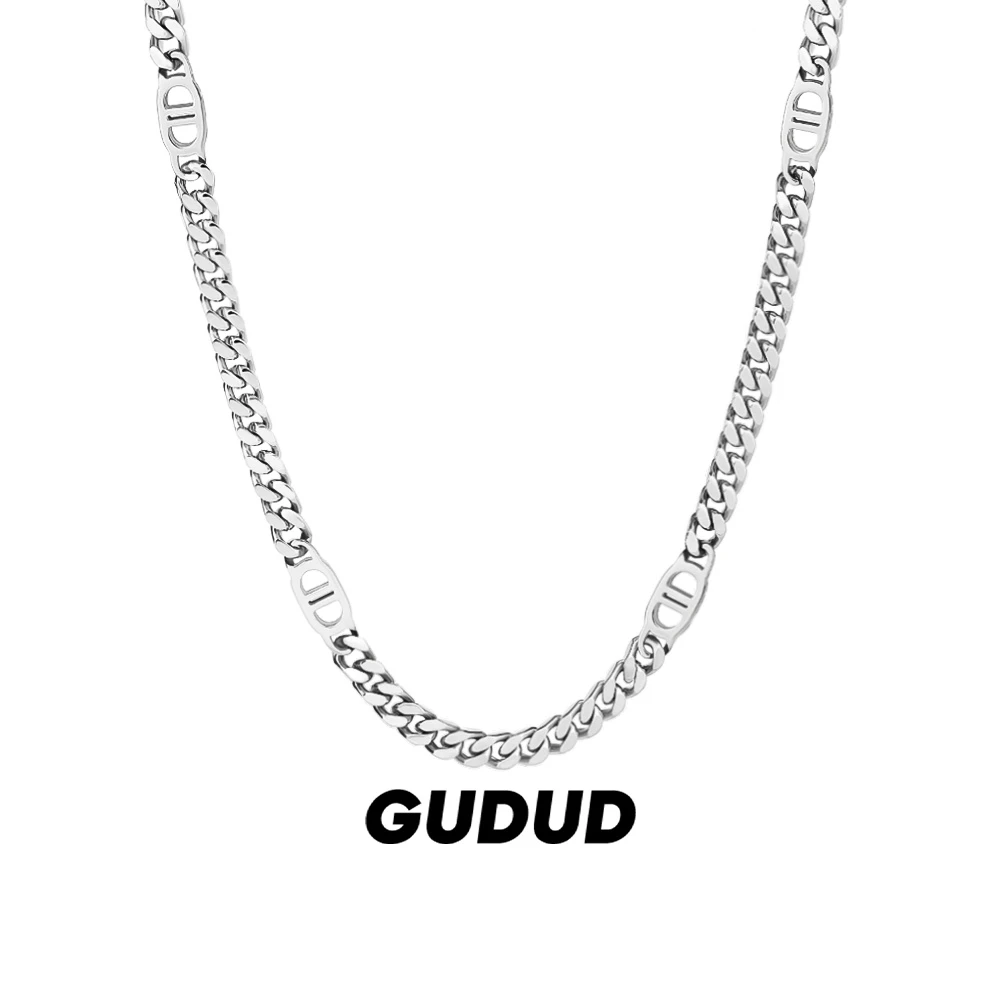 钛钢项链 王嘉尔邓为同款猪鼻子古巴项链男潮简约百搭通勤毛衣链