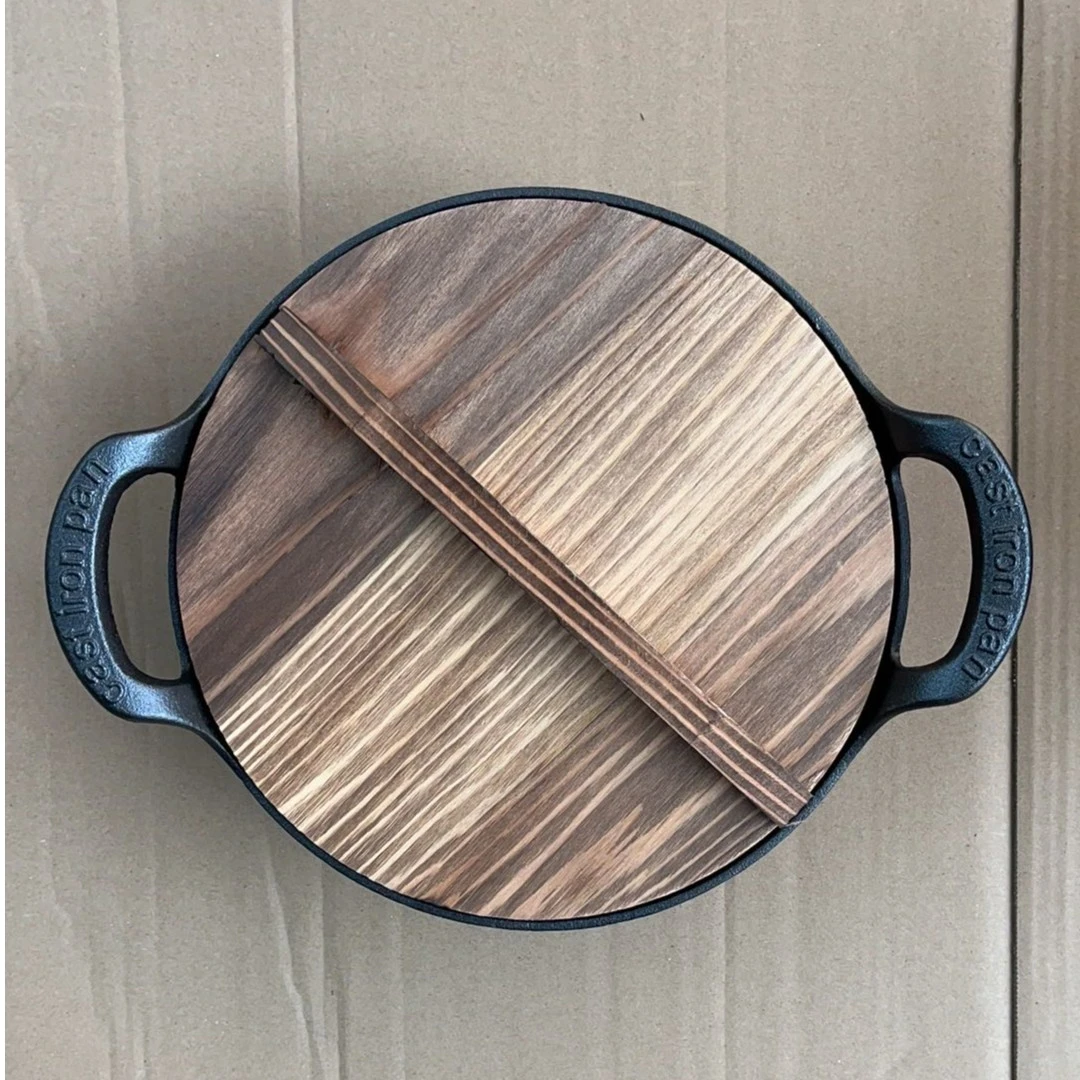 25cm-27cm-30cm铸铁元宝锅无涂层健康平底不粘锅煎炒蒸煮炸炖锅