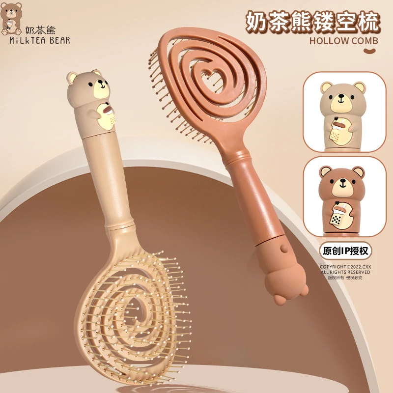 授权卡通IP家用卷发梳大波浪造型梳高颅顶设计镂空弯梳梳子