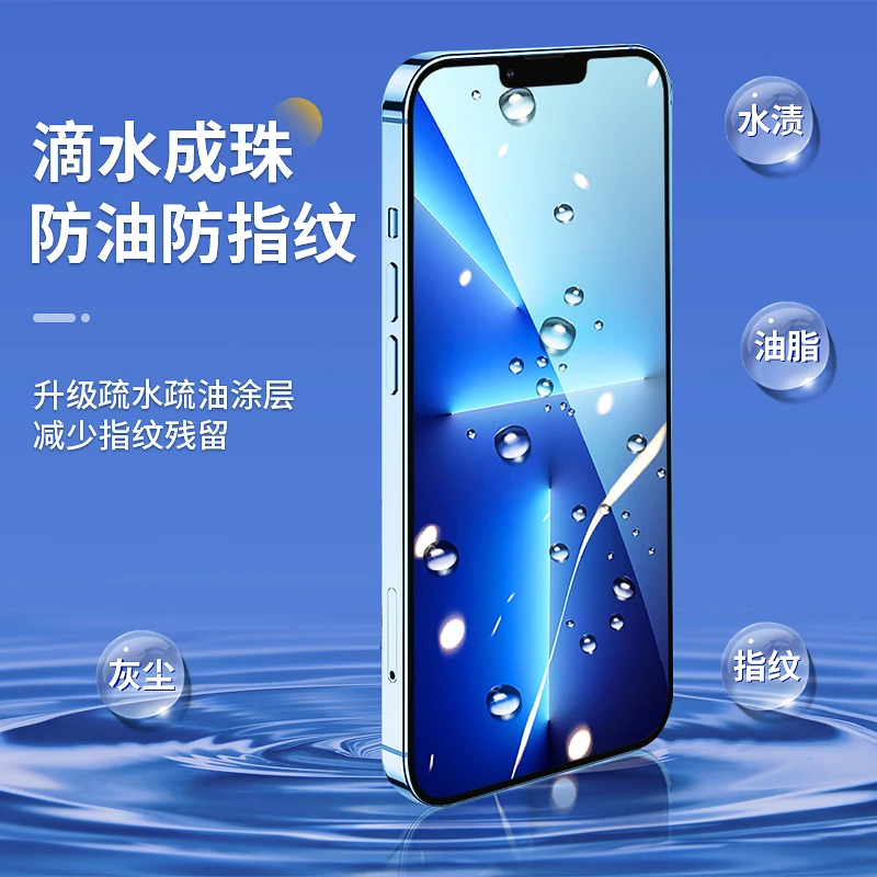 适用iphone14/13/12无尘防窥手机钢化膜神器防尘防爆高清抗震膜