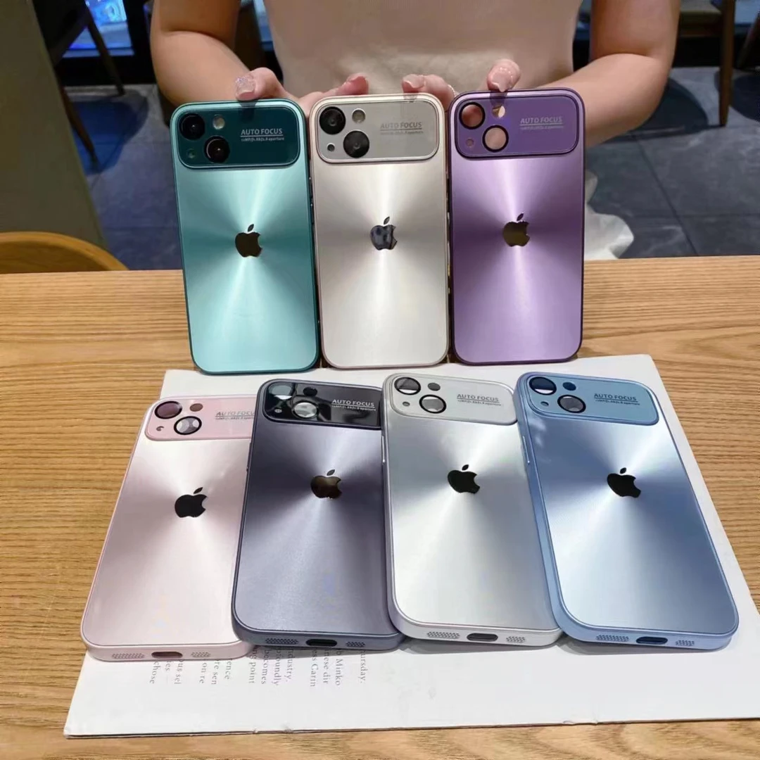 苹果15磨砂手机壳iPhone14全包电镀防摔简约创意网红全包13硬壳12