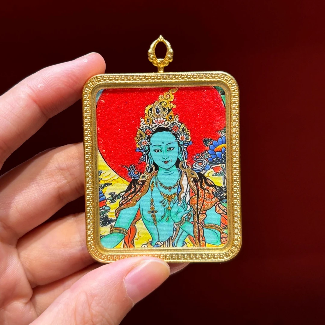 粗矿砂绿妈妈【聚彩】热贡 画风 高品 唐卡