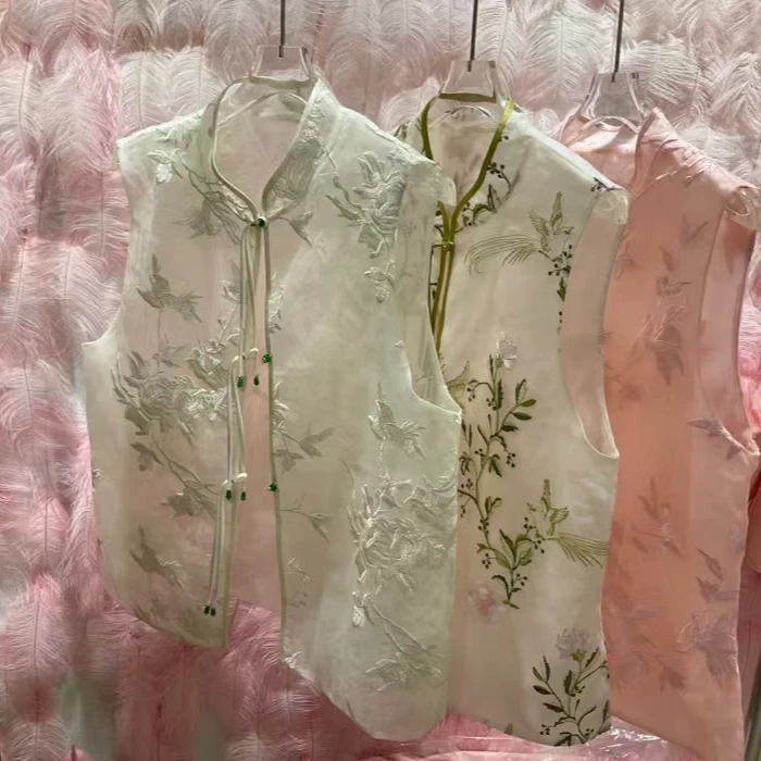 ZHANG&NM 2024夏季新款时尚气质新中式刺绣马甲8179