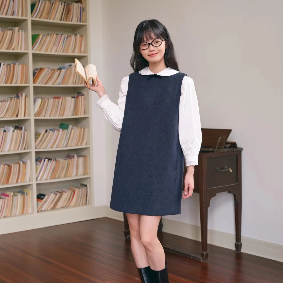 ZHANG&M1 秋季加厚圆领短款遮肉减龄背心裙 881424