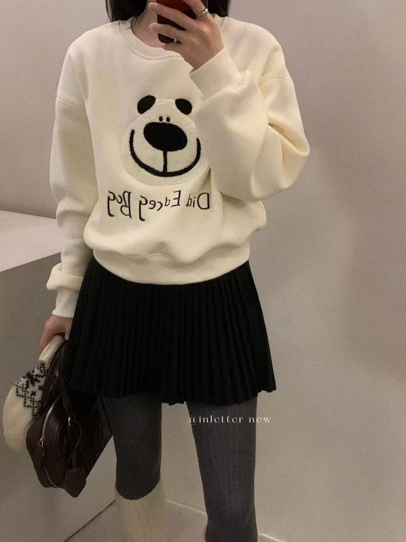 ZHANG&IL 新款加厚加绒毛粘熊卫衣 240103