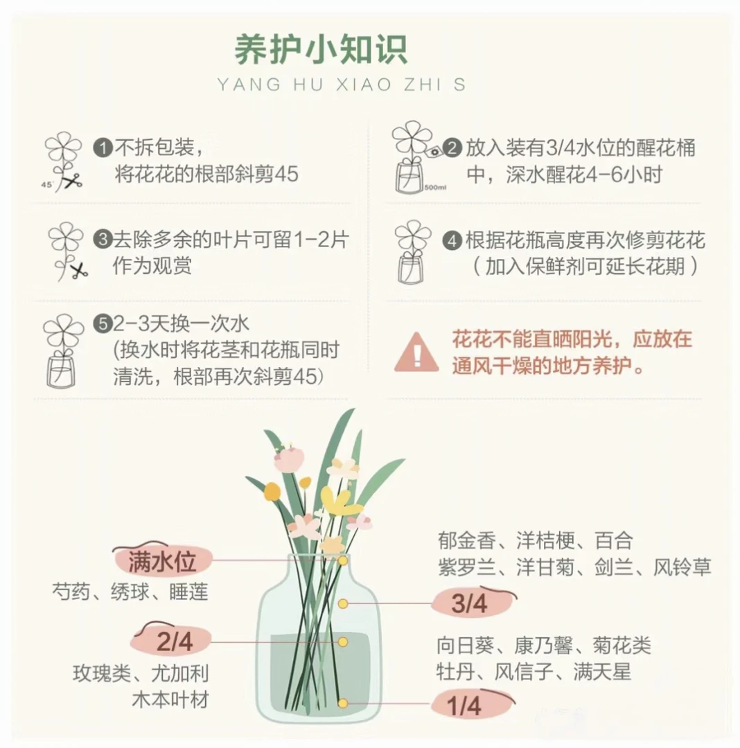 鲜花养护知识和技巧