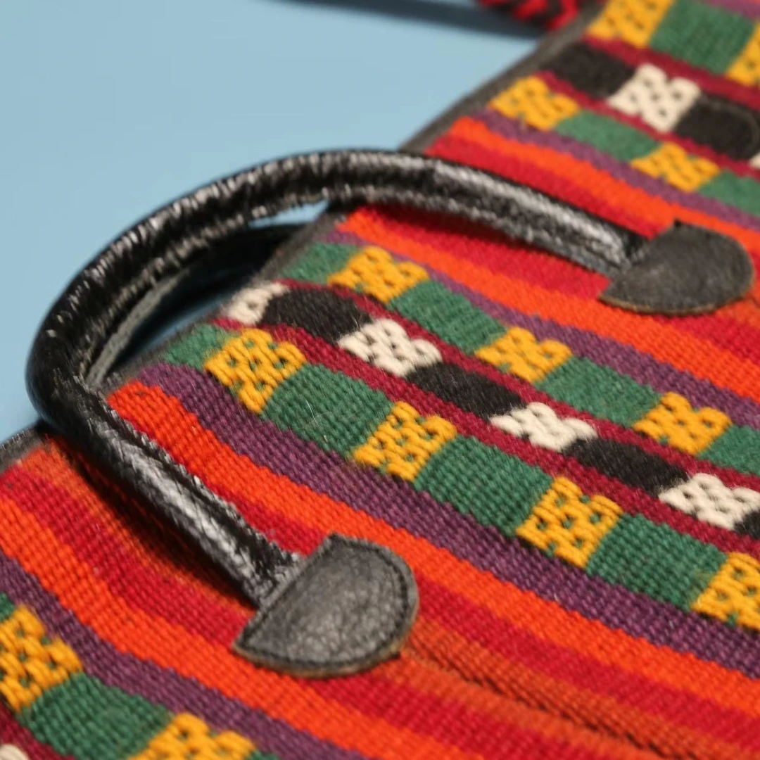 藏式单肩包藏族牧民手工制作杂多特色手工艺品 羊毛手提包