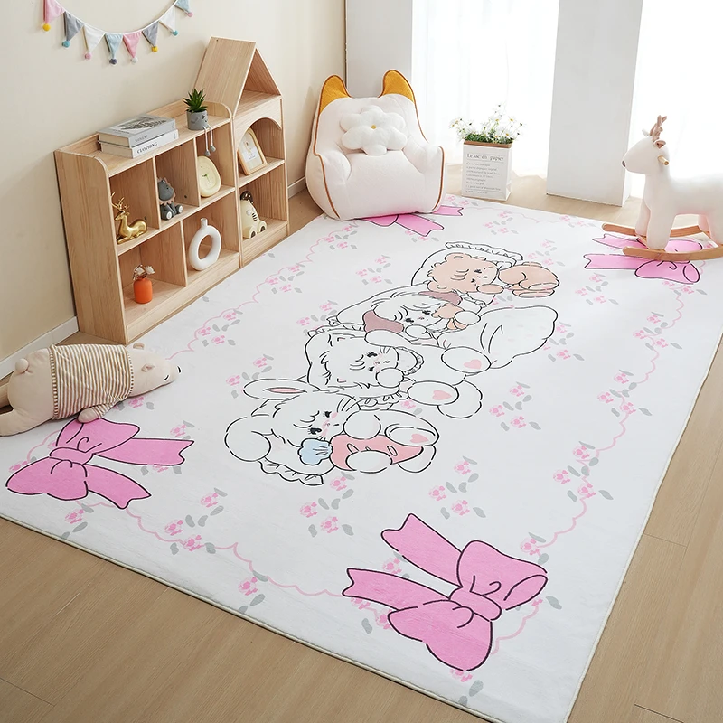 孤品地毯地垫轻奢家用卧室简约床边毯防滑耐脏现代女生卧室地毯