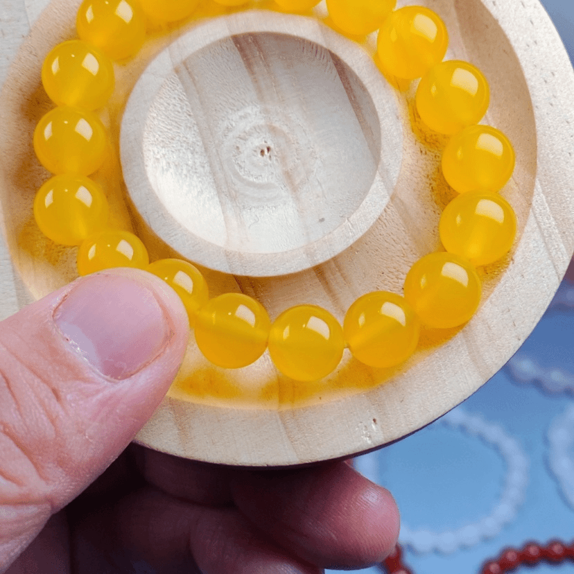 【闪购商品】玛瑙/玉髓手链未镶嵌黄玛瑙手串10mm