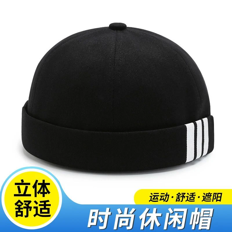 新款地主帽男女士春夏季遮阳透气简约休闲西瓜帽寸头帽户外瓜皮帽