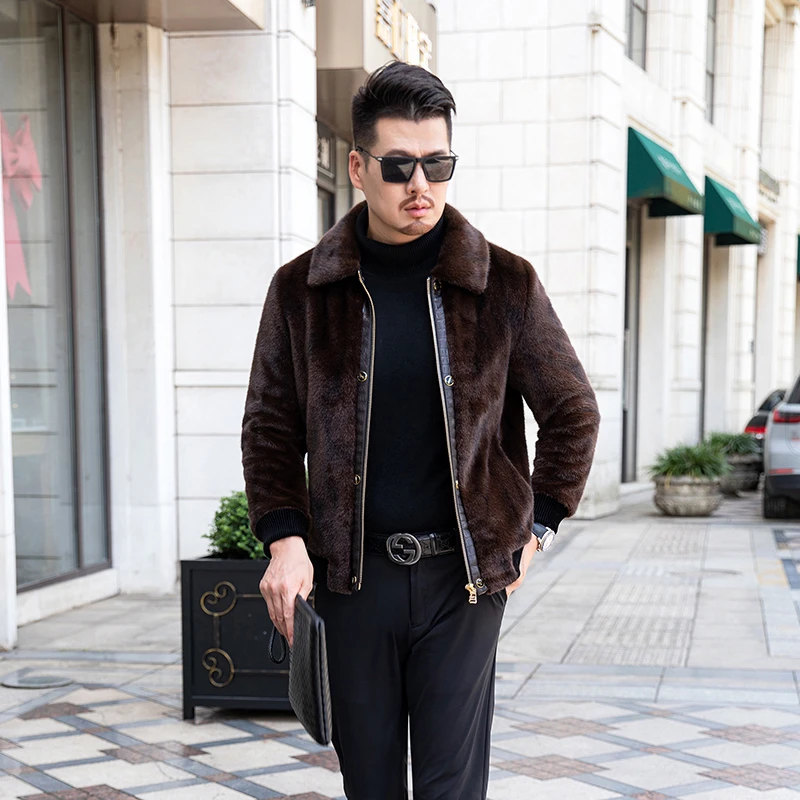 【郎轩男装】s991翻领时尚休闲潮流韩版加绒加厚保暖男士上衣外套