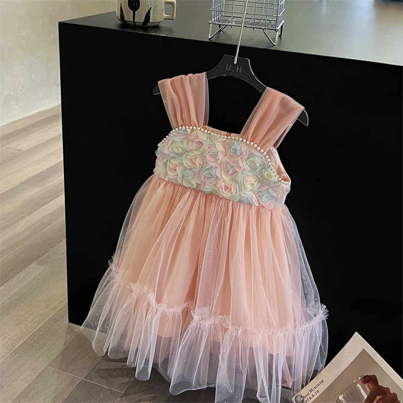 【默认微瑕】高端定制女童夏季温柔甜美时尚洋气穿搭连衣裙63287