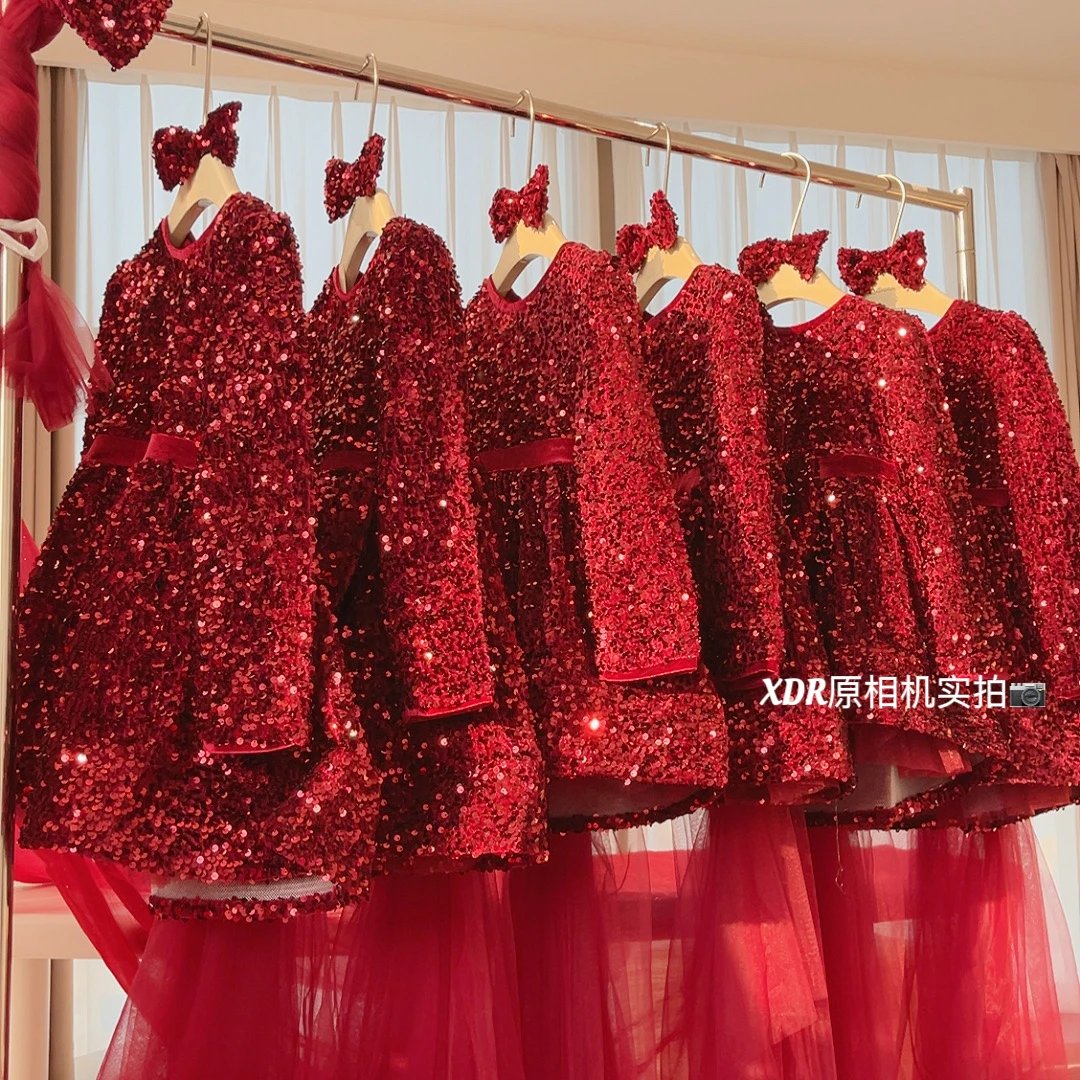 尤画【高级定制】鸽血红拖尾裙66960