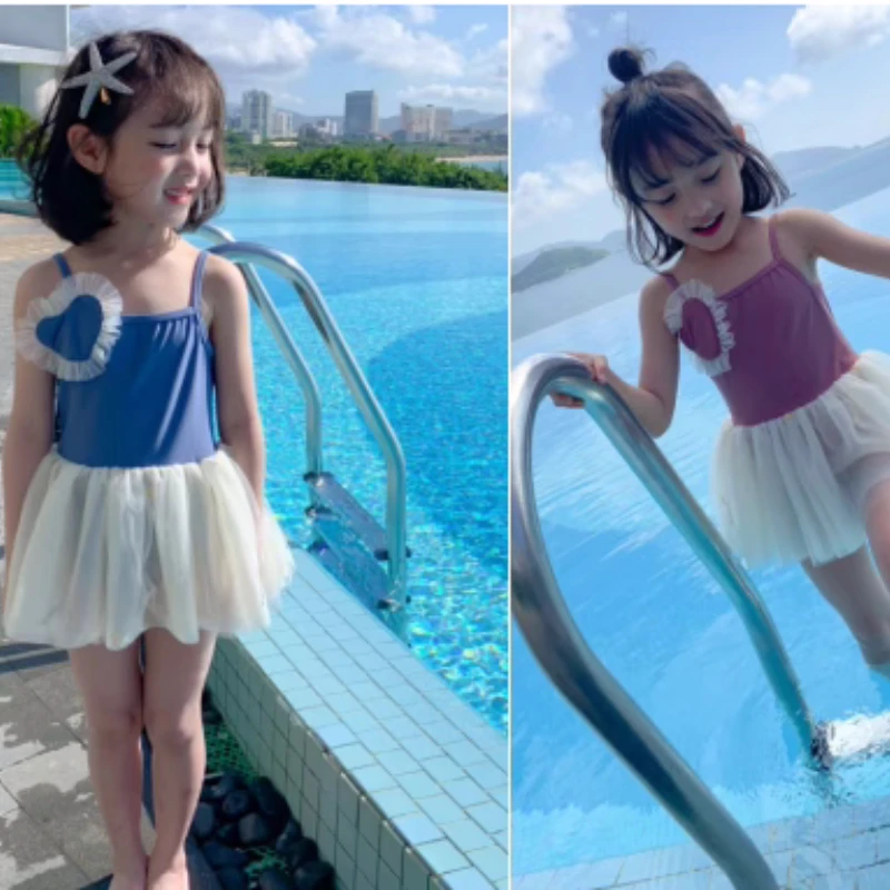 水手宝宝女宝连体泳装女孩游泳泳装初中生保守夏季新款泳衣3085