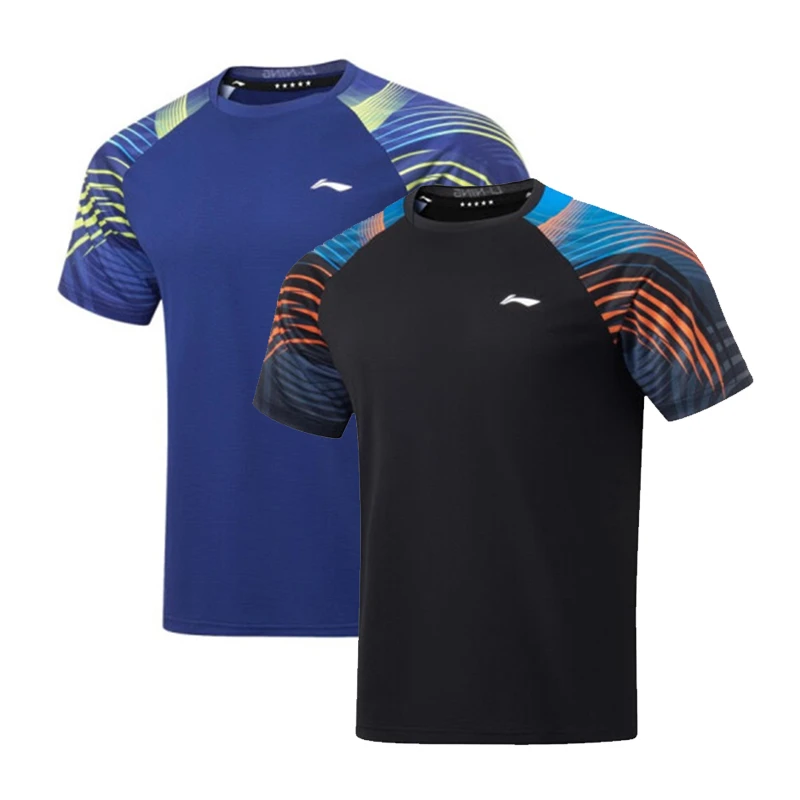 LI-NING/李宁乒乓球服男款训练服运动速干短袖T恤精英版 AAYT561