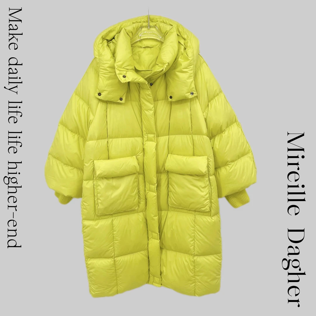 米莱Jiaer/冬季保暖防风立领连帽设计中长款羽绒服韩版255100