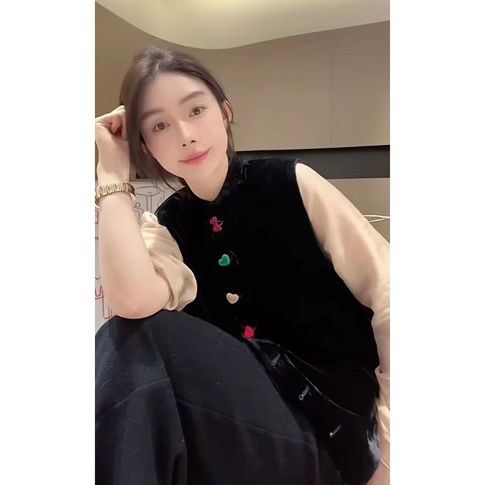 ZHUIMU.【彩虹】新中式国风小爱心气质百搭显瘦夹棉马夹ZM7832...