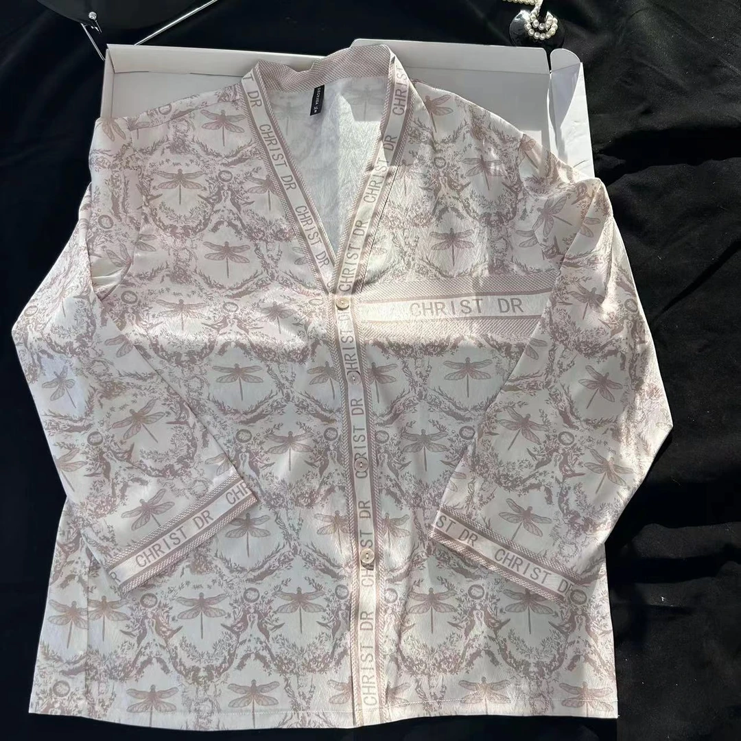 【蜻蜓花卉】情侣款长袖家居服睡衣