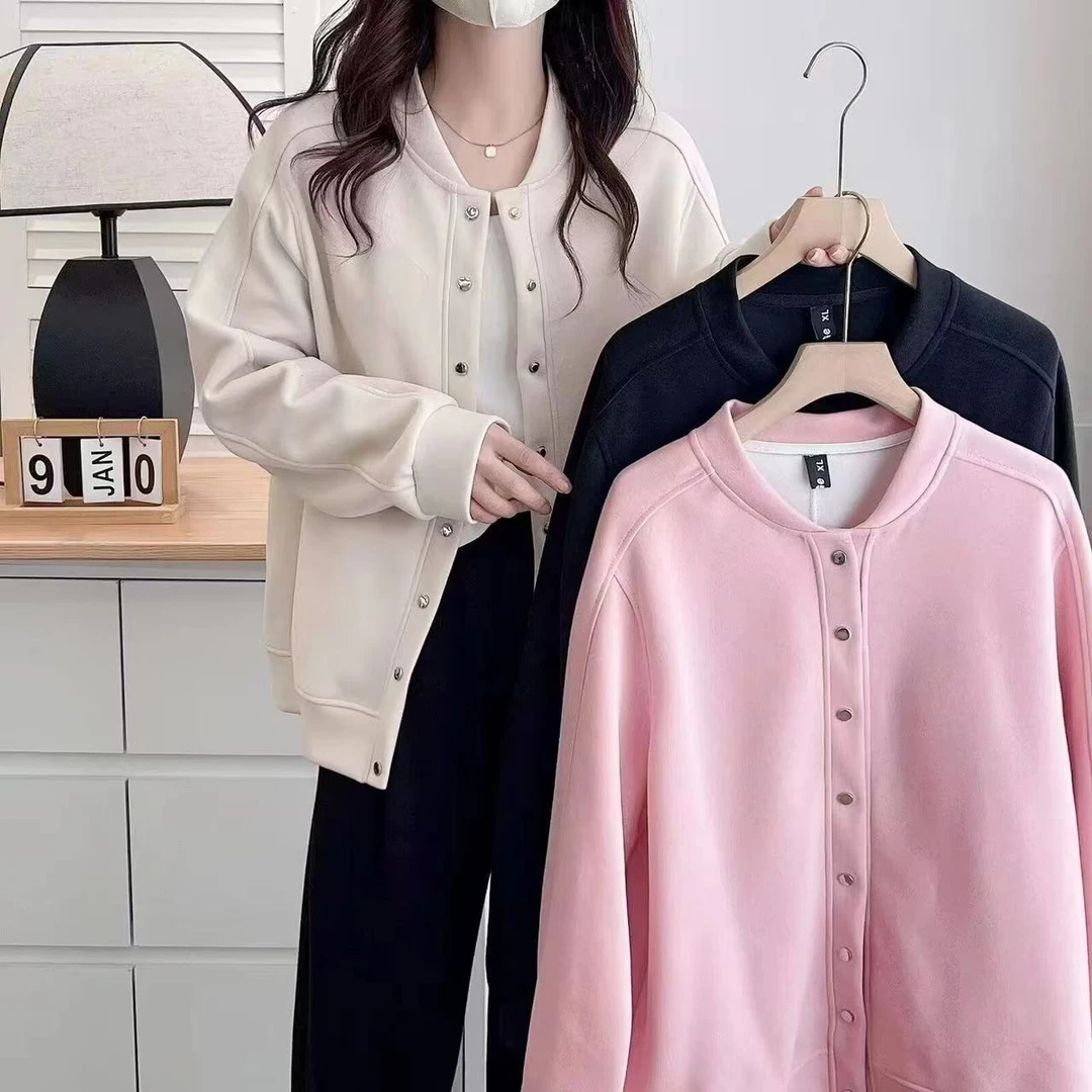 大码秋款正肩休闲百搭遮肉棒球服外套919（120-200斤）