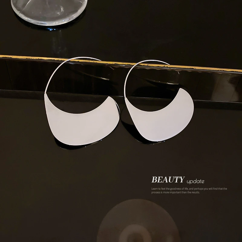 钛钢耳饰 钛钢几何遮阳帽形耳钩耳环韩国ins冷淡风耳坠气质